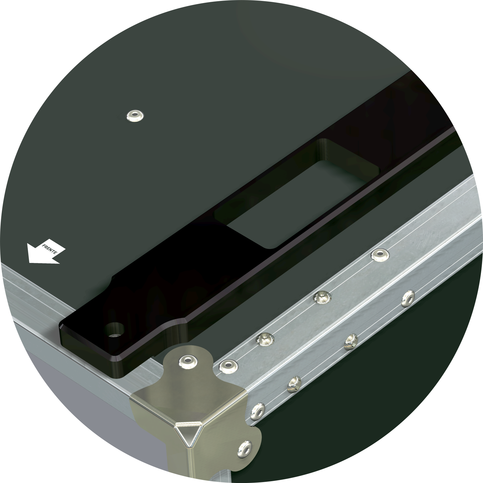 Apoios de topo para encaixe de outros cases